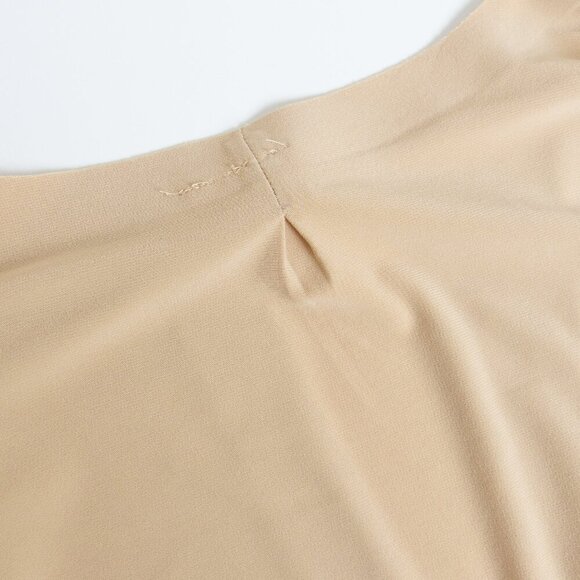 Norma Kamali Maxi Dress Beige Stretchy Jersey Obie Gown Blonde XL - Picture 11 of 13